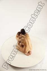 Nude Woman - Woman White Sitting poses - ALL Slim long brown Sitting poses - simple Multi angle poses Pinup